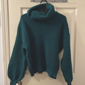 Green Turtleneck Sweater